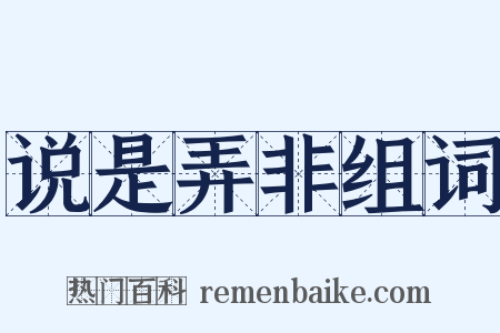 说是弄非组词是什么意思的图片